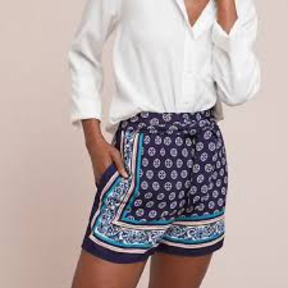 Anthropologie/ETT TWA Sydney Scarf Printed Short - Picture 1 of 12